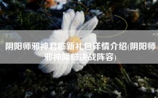 阴阳师邪神君临新礼包详情介绍(阴阳师邪神降临决战阵容)