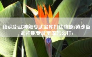 镇魂街武神躯专武宝库打法攻略(镇魂街武神躯专武宝库怎么打)