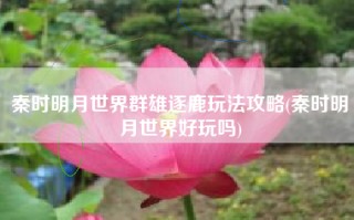 秦时明月世界群雄逐鹿玩法攻略(秦时明月世界好玩吗)