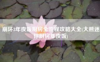 崩坏3年夜饭厨房全流程攻略大全(大熊迷你厨房年夜饭)