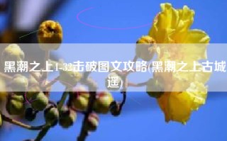 黑潮之上4-32击破图文攻略(黑潮之上古城遥)