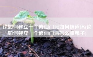 论如何建立一个修仙门派如何结道侣(论如何建立一个修仙门派怎么收弟子)