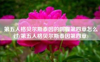 第五人格贝尔斯泰因的阴霾第四章怎么过(第五人格贝尔斯泰因第四章)