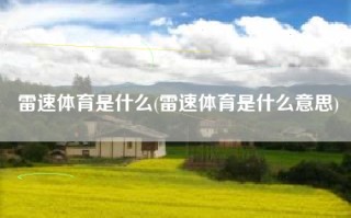 雷速体育是什么(雷速体育是什么意思)