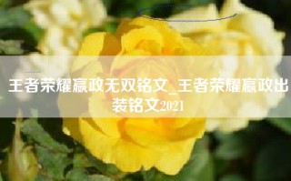 王者荣耀嬴政无双铭文_王者荣耀嬴政出装铭文2021