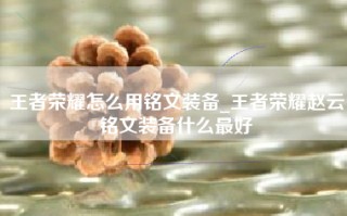 王者荣耀怎么用铭文装备_王者荣耀赵云铭文装备什么最好