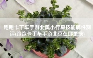 跑跑卡丁车手游北奥小行星技能属性测评(跑跑卡丁车手游北京在哪更换)
