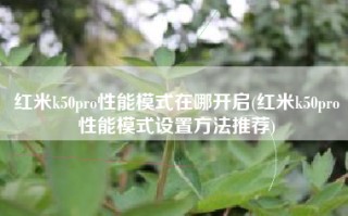 红米k50pro性能模式在哪开启(红米k50pro性能模式设置方法推荐)
