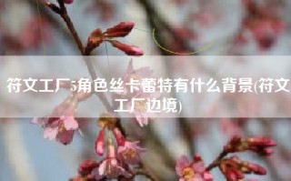 符文工厂5角色丝卡蕾特有什么背景(符文工厂边境)