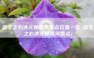 诺亚之心沐光秘境风景点位置一览 (诺亚之心沐光秘境风景点)