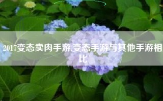 2017变态卖肉手游,变态手游与其他手游相比