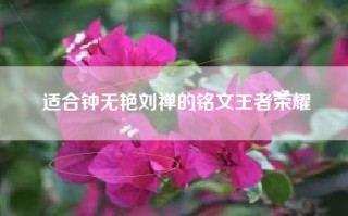 适合钟无艳刘禅的铭文王者荣耀