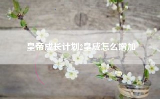 皇帝成长计划2皇威怎么增加