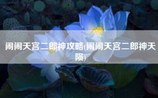 闹闹天宫二郎神攻略(闹闹天宫二郎神天陨)