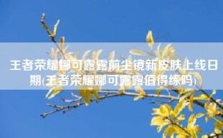 王者荣耀娜可露露前尘镜新皮肤上线日期(王者荣耀娜可露露值得练吗)