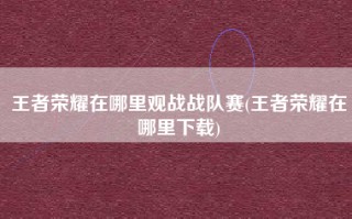 王者荣耀在哪里观战战队赛(王者荣耀在哪里下载)