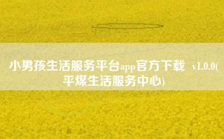 小男孩生活服务平台app官方下载 v1.0.0(平煤生活服务中心)