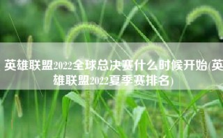 英雄联盟2022全球总决赛什么时候开始(英雄联盟2022夏季赛排名)