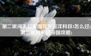 第二银河天启帝国驾照巡洋科目3怎么过(第二银河天启帝国攻略)