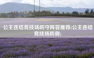 公主连结竞技场防守阵容推荐(公主连结竞技场防御)