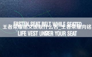 王者荣耀铭文该取什么名_王者荣耀肉铭文