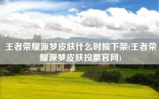王者荣耀源梦皮肤什么时候下架(王者荣耀源梦皮肤投票官网)