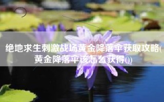 绝地求生刺激战场黄金降落伞获取攻略(黄金降落伞该怎么获得())