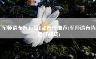 军师请布阵远征Buff选择推荐(军师请布阵远征战场)