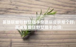 英雄联盟狂野女猎手奈德丽皮肤那个好(英雄联盟狂野女猎手台词)