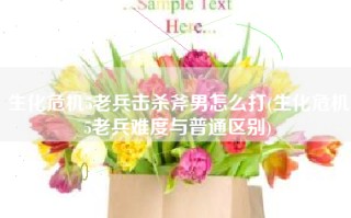 生化危机5老兵击杀斧男怎么打(生化危机5老兵难度与普通区别)