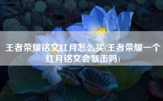 王者荣耀铭文红月怎么买(王者荣耀一个红月铭文会暴击吗)