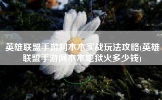 英雄联盟手游阿木木实战玩法攻略(英雄联盟手游阿木木地狱火多少钱)