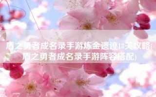盾之勇者成名录手游炼金遗迹18关攻略(盾之勇者成名录手游阵容搭配)