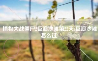 植物大战僵尸2巨浪沙滩第22天(巨浪沙滩怎么过)