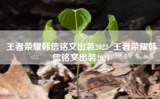 王者荣耀韩信铭文出装2022_王者荣耀韩信铭文出装2021