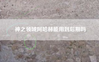 神之领域阿哈赫能用到后期吗