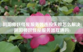 阴阳师妖怪屋服务器连接失败怎么解决(阴阳师妖怪屋服务器互通吗)