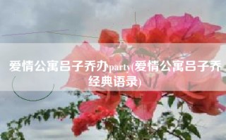 爱情公寓吕子乔办party(爱情公寓吕子乔经典语录)