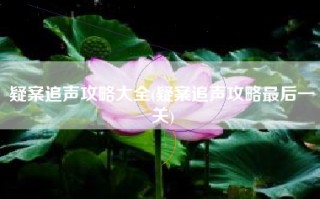 疑案追声攻略大全(疑案追声攻略最后一关)