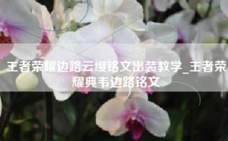 王者荣耀边路云缨铭文出装教学_王者荣耀典韦边路铭文