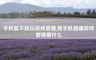 手机能不能玩游戏直播,用手机直播游戏都需要什么