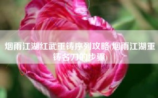 烟雨江湖红武重铸序列攻略(烟雨江湖重铸名刀的步骤)