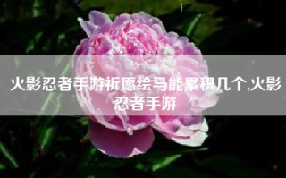 火影忍者手游祈愿绘马能累积几个,火影忍者手游