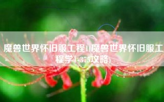 魔兽世界怀旧服工程1(魔兽世界怀旧服工程学1-375攻略)