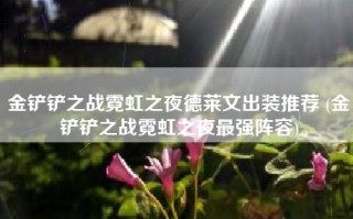 金铲铲之战霓虹之夜德莱文出装推荐 (金铲铲之战霓虹之夜最强阵容)