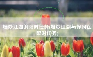 爆炒江湖的限时任务(爆炒江湖与你同在限时任务)
