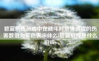 碧蓝航线游戏中在战斗时炮弹造成的伤害数值为紫色表示什么(碧蓝航线是什么游戏)