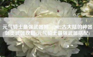 元气骑士最强武器附：2022古大陆的神器剑类武器攻略(元气骑士最强武器搭配)
