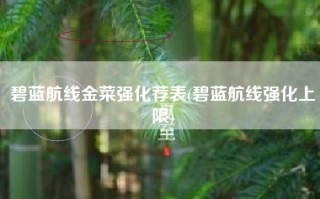 碧蓝航线金菜强化荐表(碧蓝航线强化上限)