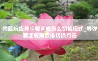 碧蓝航线导弹驱逐舰怎么切换模式_导弹驱逐舰前后排切换方法